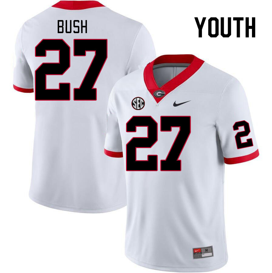 Youth #27 Sam Bush Georgia Bulldogs College Football Jerseys Stitched-White